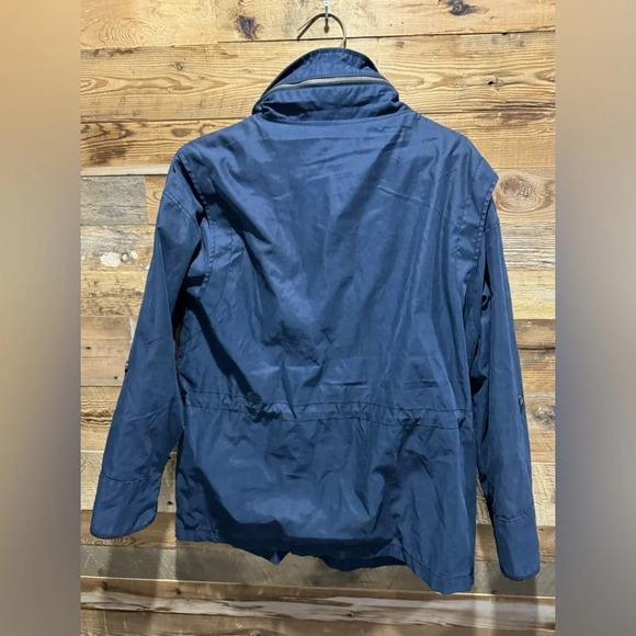 Abercrombie & Fitch Navy Jacket Anorak M adjustable pockets outdoor utility 90s - Picture 3 of 6
